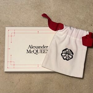 Alexander McQueen White Box with Red Ribbon Pouch